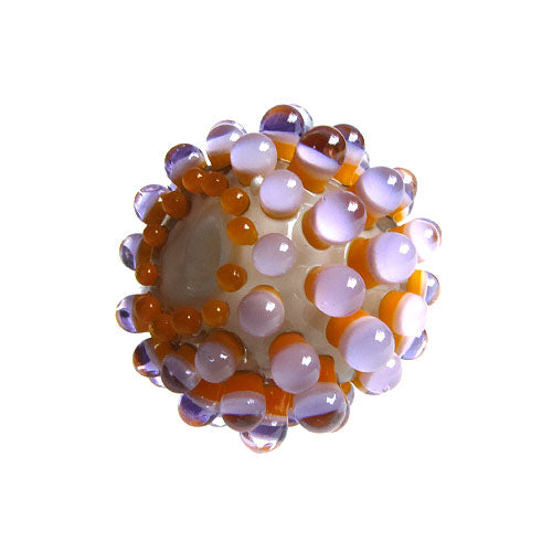 Lavender Dots ♥ Hancdrafted Lampwork bead, round, big hole bead (1)