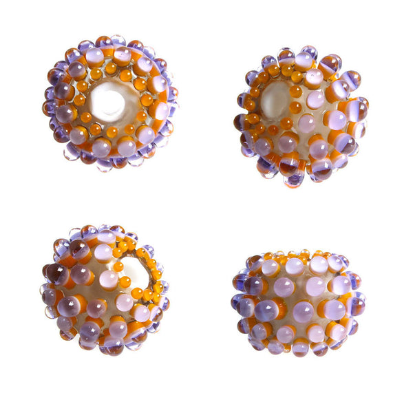 Lavender Dots ♥ Hancdrafted Lampwork bead, round, big hole bead (1)
