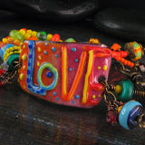 Love - Boho Chic, Lightweight Copper Art Bracelet including lampwork beads
