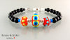 Lampwork Bracelet *Orange/Red with Dots*