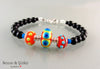Lampwork Bracelet *Orange/Red with Dots*