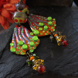 Made to Order ♥ Wild Cactus ♥  Handmade - lightweight fire torched Copper Earrings