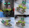 Green Cactus ♥ Handmade - lightweight fire torched Copper Earrings