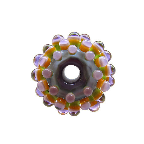 Dots ♥ Handcrafted Lampwork bead, round, big hole bead (1)
