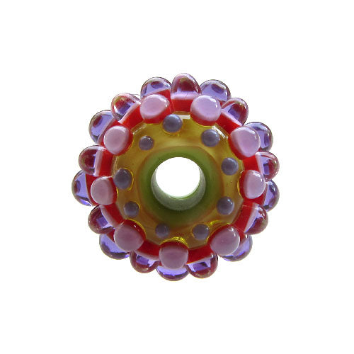 Dots ♥ Handcrafted Lampwork bead, round, big hole bead (1)