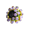 Green/avender Dots ♥ Hancdrafted Lampwork bead, round, big hole bead (1)