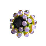 Green/avender Dots ♥ Hancdrafted Lampwork bead, round, big hole bead (1)