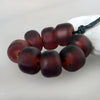 Made to order ♥  Dark Amber -  24 handcrafted  lampwork spacer glass beads ♥