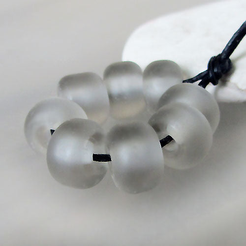 Made to order ♥ 24 handcrafted smokey grey lampwork spacer glass beads ♥