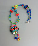 Funky, sassy Owl ♥ Handcrafted Lampwork Necklace