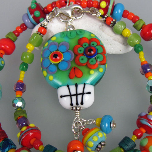 Sugar Skull ♥ Handcrafted Lampwork Necklace