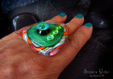 Hip Chic - Lampwork Cabochon - interchangeable jewelry topper