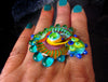 Psychedelic - Lampwork Cabochon - interchangeable jewelry topper