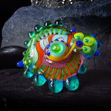 Psychedelic - Lampwork Cabochon - interchangeable jewelry topper