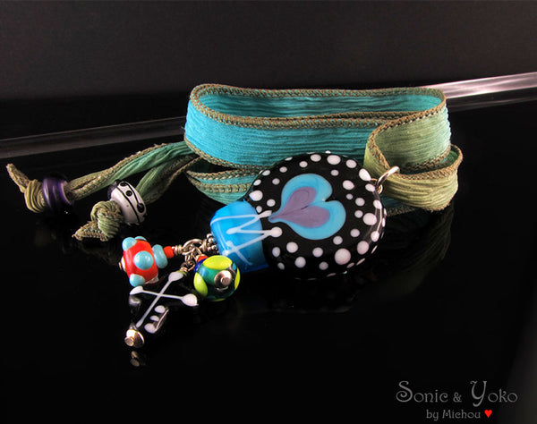 Sugar Skull - Lampwork Pendant/Necklace