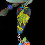 Paradise Bird - Lampwork Pendant/Necklace including my Signature at the back