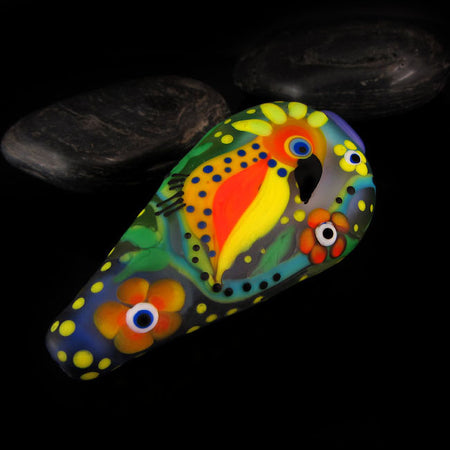 Parrot Bird - Statement Lampwork Focal Bead