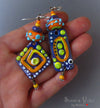 Morocco - Enameled Copper Art Earrings. Designed by Michou Pascale Anderson