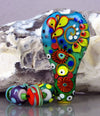 Pop Art Peacock ♥ Handcrafted lampwork bead by Michou P. Anderson